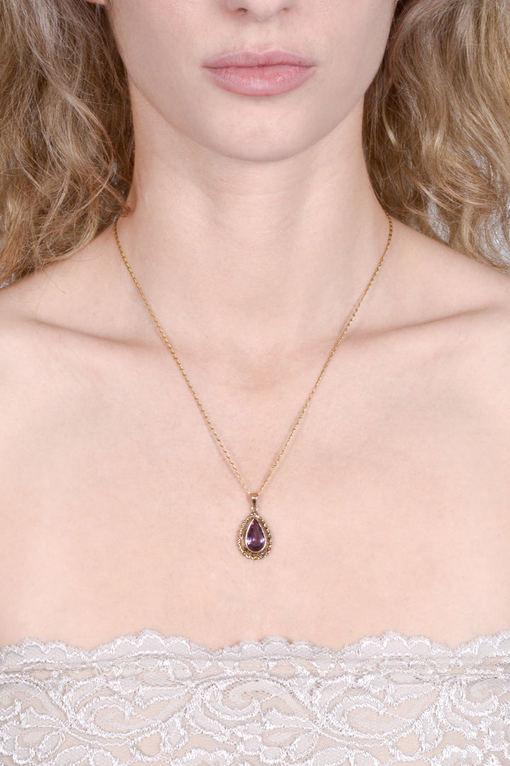 Victorian 1930's Amethyst 14k necklace