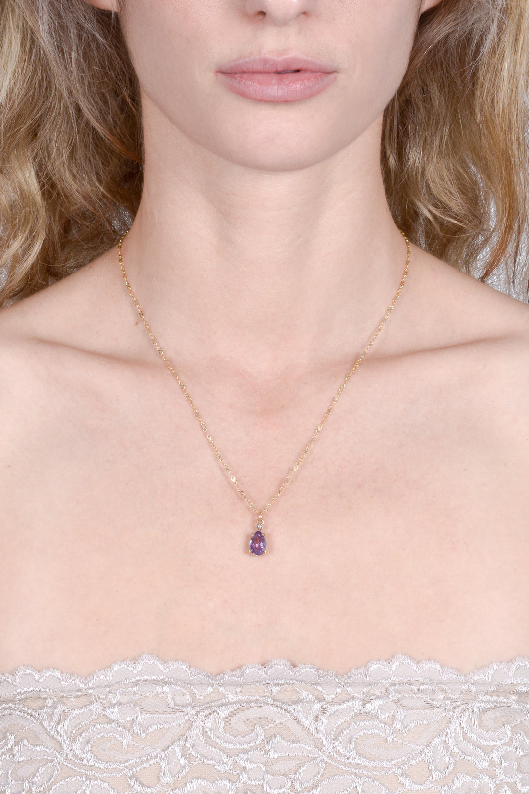 Vintage Amethyst 14k pendant necklace