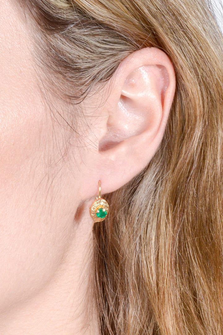 Victorian Emerald Gold Earrings