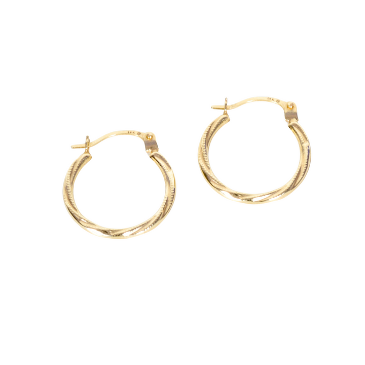 14k little gold hoop earrings
