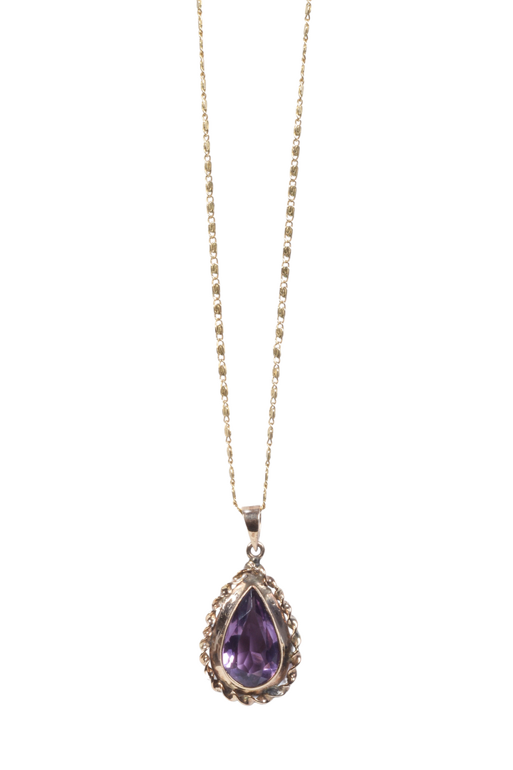Victorian 1930's Amethyst 14k necklace