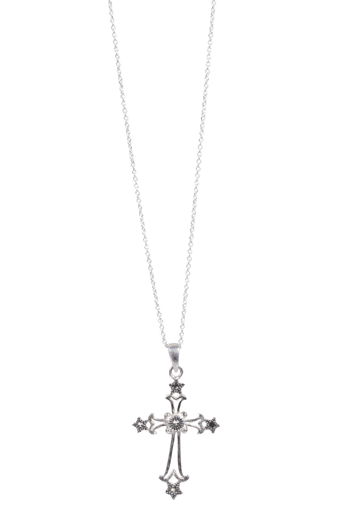 Vintage Marcasite Cross Necklace